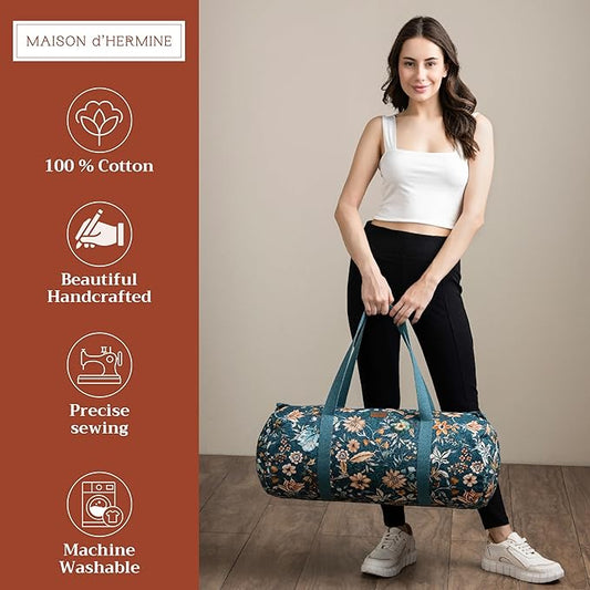 Maison d' Hermine Yoga Mat bag, Cylindrical bag for Woman&Men, yoga mat Bag &Adjustable shoulder straps Yoga Mat Carrier Bag with Drawstring Water Bottle Pocket and zipper pocket