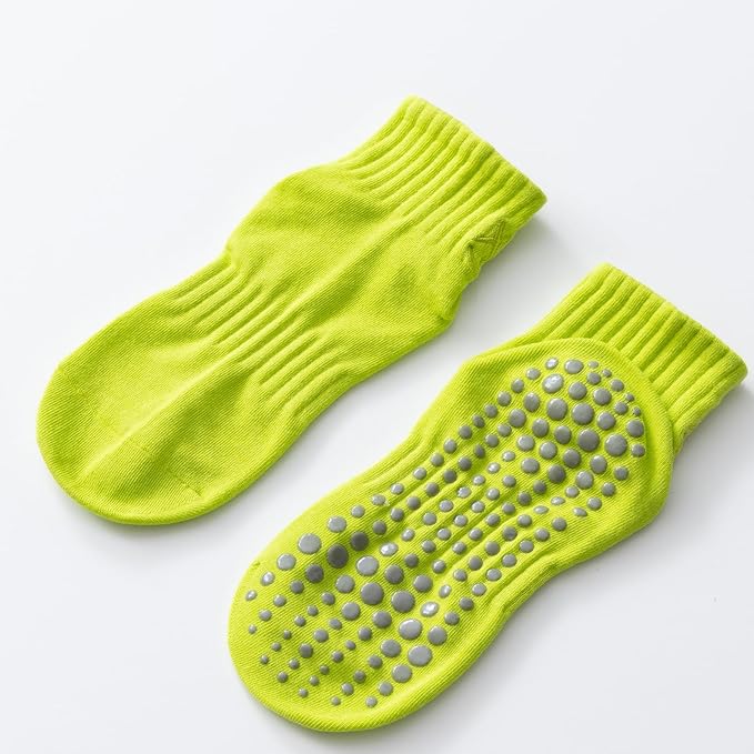 Yoga Pilates Socks with Grips for Women Non Slip Colorful Cushioned Ankle Socks for Barre Ballet Dance