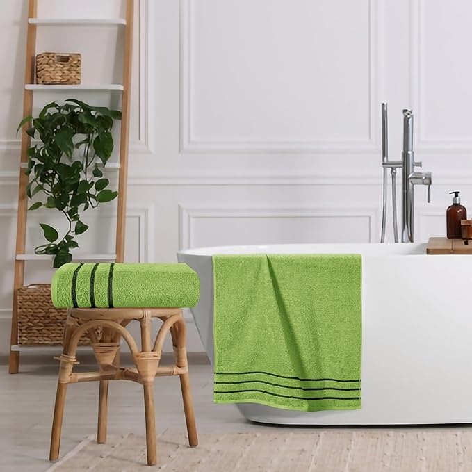 MyOwn Cotton 2 Pack Oversized Bath Towel Set 28x55 inches, Large Bath Towels, Ultra Absorbant Compact Quickdry & Lightweight Towel, Ideal for Gym Travel Camp Pool - Kiwi Green, 71622