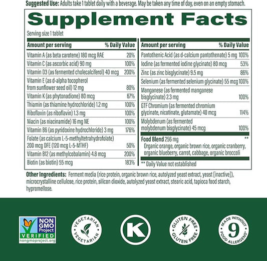 MegaFood Women's 55+ One Daily Multivitamin for Women - with Vitamin A, C, D3 & E for Optimal Aging Support - Plus Real Food - Bone & Immune Support Supplement - Vegetarian - 120 Tabs