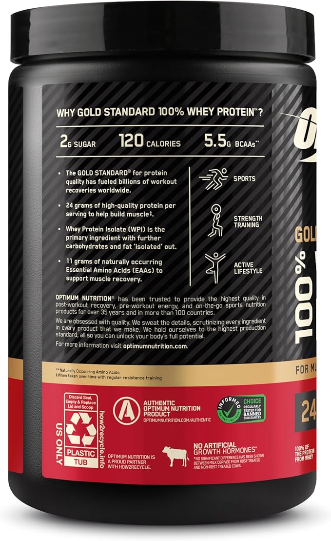 Optimum Nutrition Gold Standard 100% Whey Protein Powder, Cinnamon Roll, 1 Pound (Pack of 1)