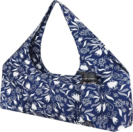 Large Yoga Mat Bag Yoga Bags and Carriers Fits All You Stuff Yoga Tote Bag with Yoga Mat Strap, Elastic Pockets and Zipper Pockets