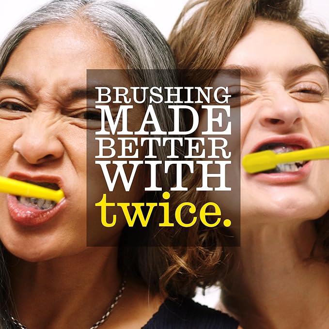 TWICE Oral Wellness Yellow Toothbrush – Extra Soft Bristles, Eco-Friendly Plant-Based Handle, Gentle Cleaning for Sensitive Teeth & Gums, 2 Count