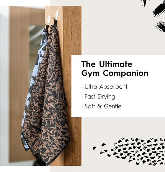 GEOMETRY Gym Towels for Working Out - Compact & Quick Dry, Super Absorbent Double-Sided Microfiber Sweat Towel - Premium Microfiber for Gym - Lavender Nights, 16" x 30", 1 Piece