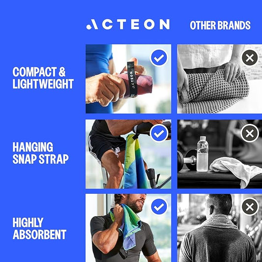 Acteon Microfiber Gym Towels 5 Pack – Quick Dry, Silver ION Odor-Free, Super Absorbent Sweat Towels for Women, Workout, Yoga, Pilates, Tennis, Running, Swimming, Travel – 16x30.5 Inch (Lavender Rose)