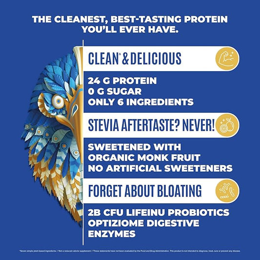 BIRDMAN Falcon Organic Vegan Protein Powder Vanilla, 24g Protein, Sugar Free, Probiotics, Low Carb, Keto Friendly, Dairy Free, Lactose Free, Non Whey, Plant Based Pea Protein Powder - 18 Servings