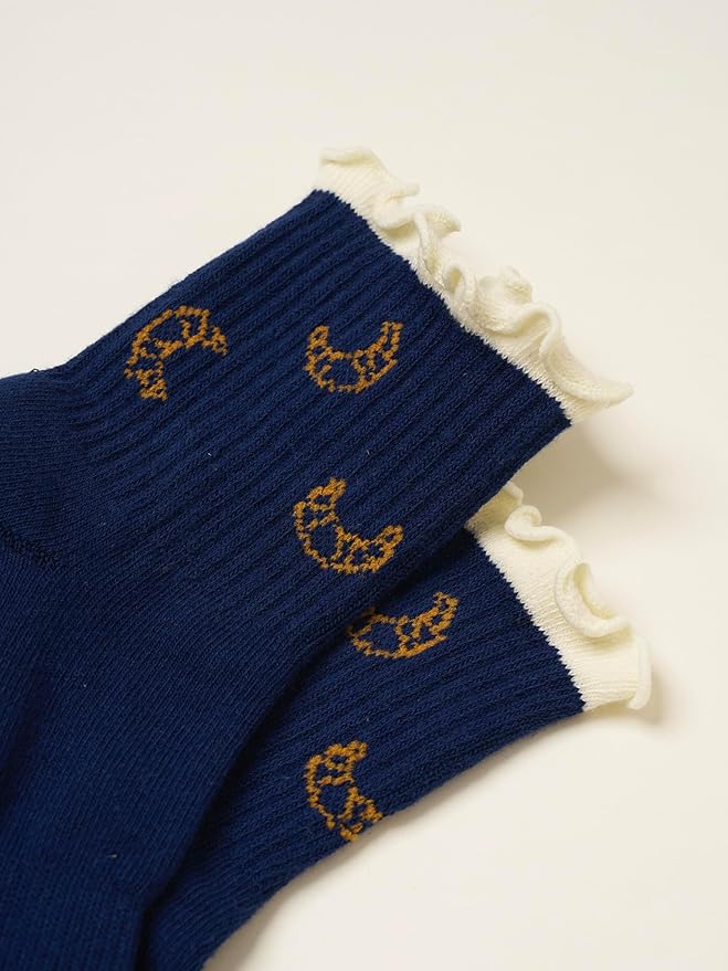 Shapes Studio Crew Half Calf Grip Socks, Cutest Fruits Pilates Socks, Ruffle socks, Non-Slip, Barre Yoga Fitness