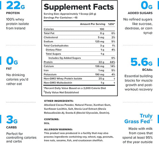 LEGION Whey+ Protein Whey Isolate from Grass Fed Cows - Whey Protein Isolate Powder Low Calorie, Non-GMO, Sugar Free, Lactose and Gluten Free, All Natural Protein Powder for Men & Women (15 Servings)