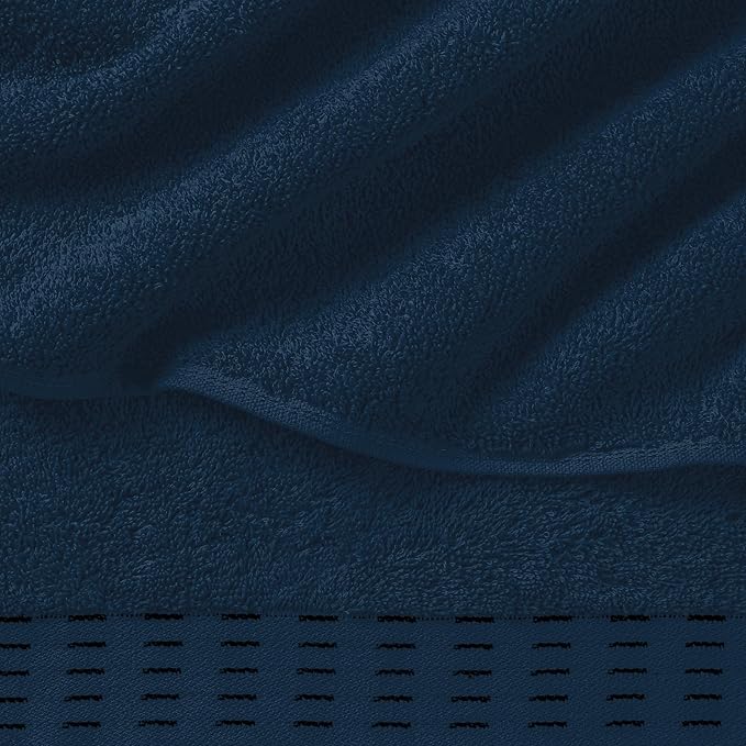 Ultra Soft 6 Pack Cotton Towel Set, Contains 2 Bath Towels 28x55 inch, 2 Hand Towels 16x24 inch & 2 Wash Coths 12x12 inch, Ideal Everyday use, Compact & Lightweight - Mineral Blue