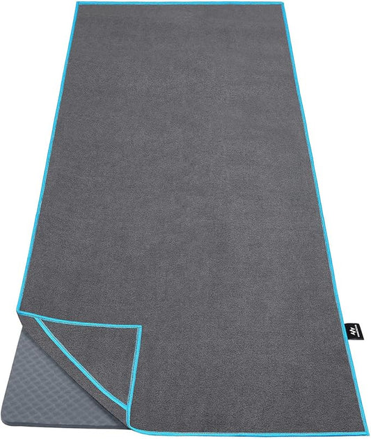 Ewedoos Yoga Towel Mat Towel with Anchor Fit Corners Non Slip Towel for Hot Yoga, Pilates, Workout, Camping