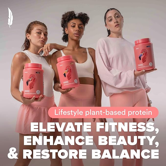 BIRDMAN Fitmingo Vegan Protein Powder with Inositol, Collagen Boosters, Hyaluronic Acid and Vitamins | Low Carb, Dairy Free, Low Calorie | 23g Plant Based Blueberry Protein Powder with Myo-Inositol