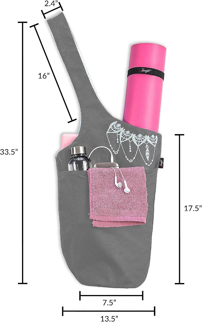 Yoga Mat Bag – Versatile Yoga Bag with Mat Straps & Storage Pockets, Holds Yoga & Pilates Mats, Lightweight & Durable
