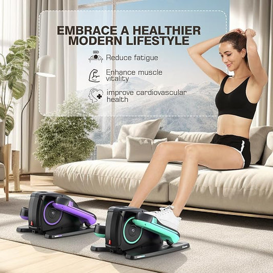 ANCHEER Under Desk Elliptical Machine - Quiet Pedal Exerciser for Seniors, Office & Home, Low-Impact Seated Leg Workout Equipment, Smart LCD Display, Remote Control