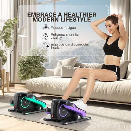ANCHEER Under Desk Elliptical Machine - Quiet Pedal Exerciser for Seniors, Office & Home, Low-Impact Seated Leg Workout Equipment, Smart LCD Display, Remote Control