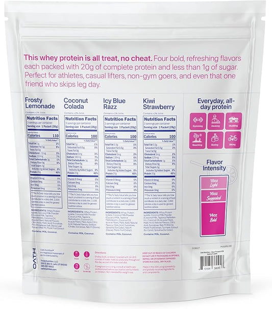 Oath Nutrition Clear Whey Isolate Protein Powder Variety Pack, 12 Pack
