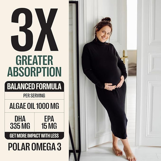 Orlo PRENATAL DHA - Prenatal DHA Omega 3 Supplement - Triple Strength Omega3s - Vegan DHA & EPA - Algae Omega-3 Oil - Supports Brain Development During Pregnancy & Lactation (60 Mini Softgels)