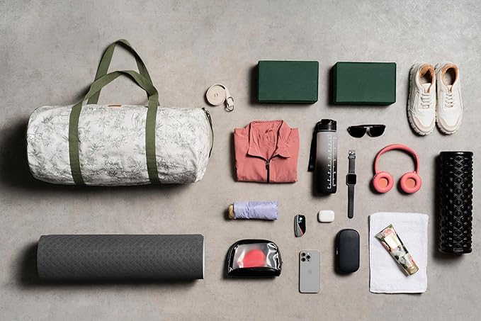 Maison d' Hermine Yoga Mat bag, Cylindrical bag for Woman&Men, yoga mat Bag &Adjustable shoulder straps Yoga Mat Carrier Bag with Drawstring Water Bottle Pocket and zipper pocket