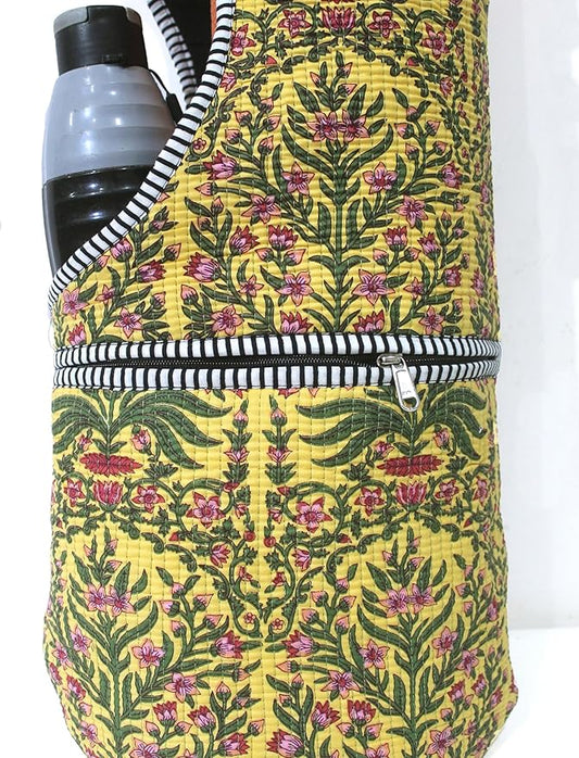 INDIAN CRAFT CASTLE Yoga Mat Bag | Tote Mat Bag | Sling Yoga Tote w/Large Side Pocket & Zipper Pocket | Yoga Mat Carrier Fits Most Size Mats