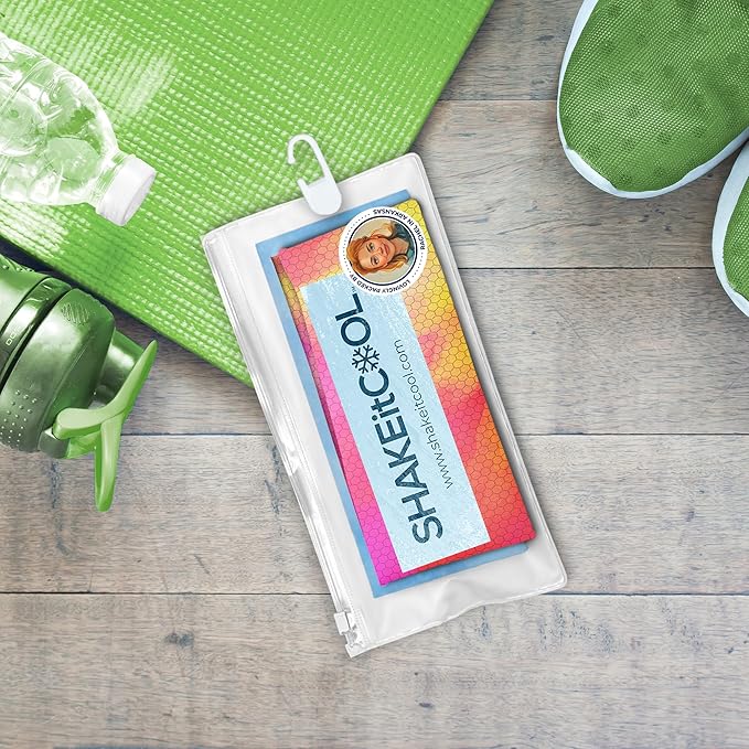 SHAKEitCOOL Original Cooling Towel – Be Cool in Style - Heat Relief, Soft, Lightweight, Sun Protection, Easy Clean - Perfect for Biking, Running, Yoga, Gym, Gardening - Tie Dye