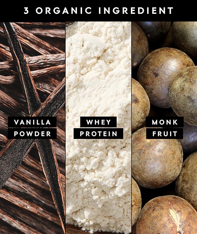 Truvani Organic Whey Protein Powder | Vanilla | 20g Grass Fed Whey Protein | 20 Servings | USDA Organic & Non-GMO | Gluten Free | No Gums, No Soy, No Stevia, No Added Sugars