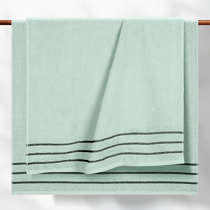 MyOwn Ultra Soft 4 Pack Oversized Bath Towel Set 27x54 inches, 100% Cotton Bath Towels, Highly Absorbant Compact Quickdry & Lightweight Towel, Ideal for Gym Travel Camp Pool - Sea Green