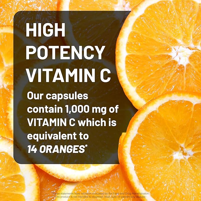 NatureWise Vitamin C 1000mg Capsules - Extra Strength Vegan Vitamin C for Daily Antioxidant & Immune Support - Non-GMO, USA Manufactured - 60 Capsules[60-Day Supply]