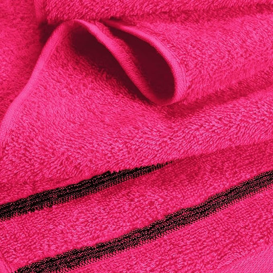 MyOwn Ultra Soft 6 Pack Cotton Towel Set, Contains 2 Bath Towels 28x55 inch, 2 Hand Towels 16x24 inch & 2 Wash Coths 12x12 inch, Ideal Everyday use, Compact & Lightweight - Hot Pink, 71654