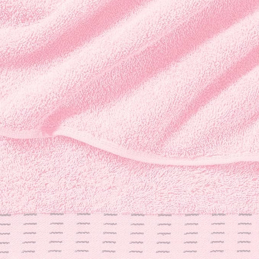 Ultra Soft 6 Pack Cotton Towel Set, Contains 2 Bath Towels 28x55 inch, 2 Hand Towels 16x24 inch & 2 Wash Coths 12x12 inch, Ideal Everyday use, Compact & Lightweight - Pink