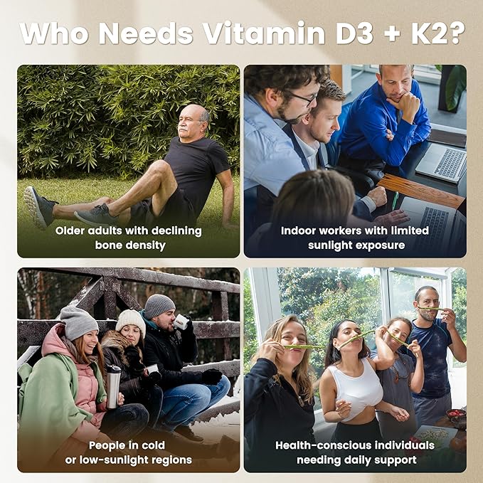VEV Corefeel Vitamin D3 K2, 5000 IU D3 100mcg K2 (MK 7), 300 Softgels, 2-in-1 Vitamin D & K Supplement with Coconut Oil, Supports Calcium Absorption and Bone Health, Easy to Swallow