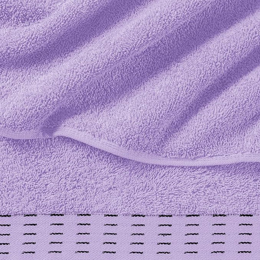 Ultra Soft 6 Pack Cotton Towel Set, Contains 2 Bath Towels 28x55 inch, 2 Hand Towels 16x24 inch & 2 Wash Coths 12x12 inch, Ideal Everyday use, Compact & Lightweight - Purple