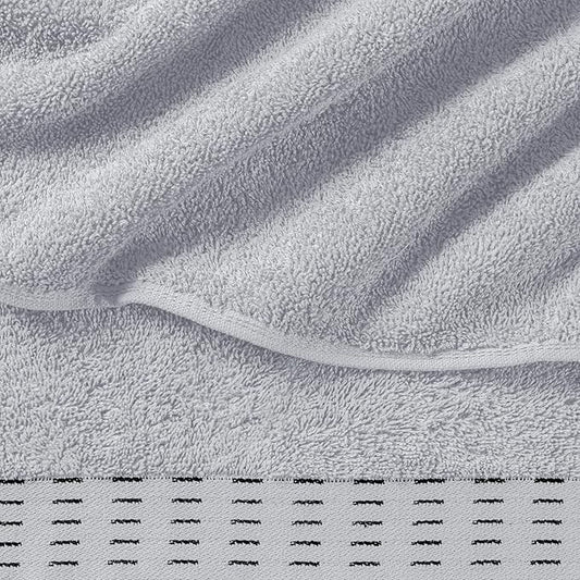 Ultra Soft 6 Pack Cotton Towel Set, Contains 2 Bath Towels 28x55 inch, 2 Hand Towels 16x24 inch & 2 Wash Coths 12x12 inch, Ideal Everyday use, Compact & Lightweight - Light Grey