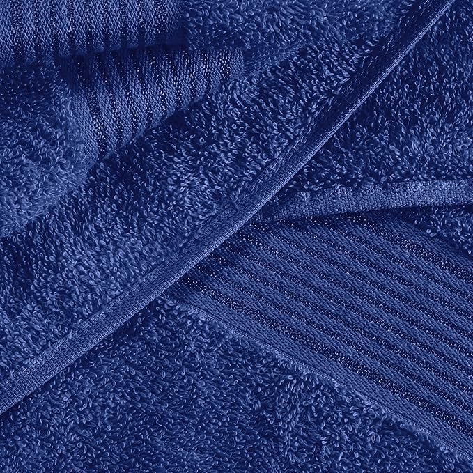 Belizzi Home Cotton 2 Pack Oversized Bath Sheet 35x70, Large Bath Sheet, Ultra Soft, Absorbent, Compact, Eco-Friendly, Recyclable, Quick Drying and Lightweight Towel - Navy Blue