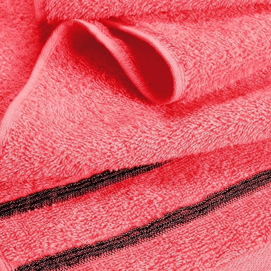MyOwn Ultra Soft 4 Pack Oversized Bath Towel Set 27x54 inches, 100% Cotton Bath Towels, Highly Absorbant Compact Quickdry & Lightweight Towel, Ideal for Gym Travel Camp Pool - Coral Orange