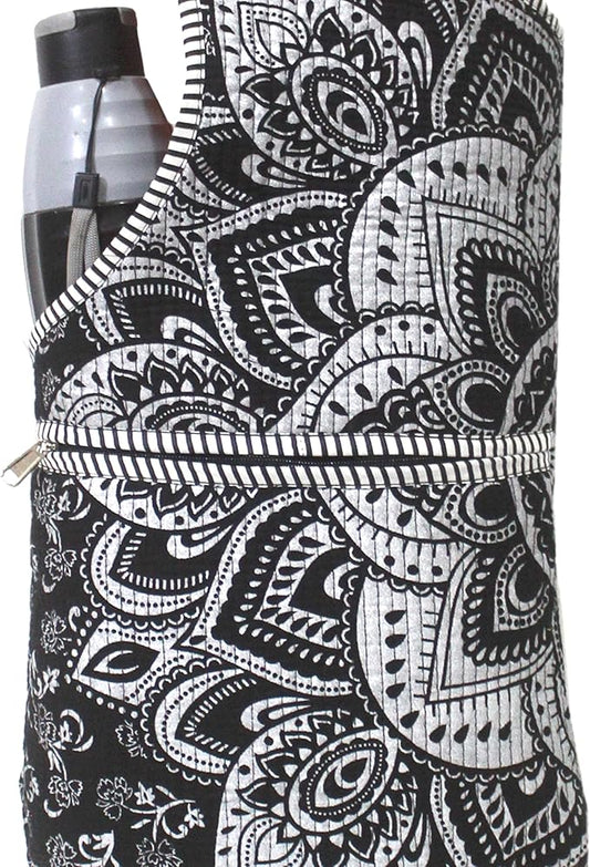 INDIAN CRAFT CASTLE Yoga Mat Bag | Tote Mat Bag | Sling Yoga Tote w/Large Side Pocket & Zipper Pocket | Yoga Mat Carrier Fits Most Size Mats