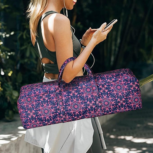 Boulder Bee | Yoga Mat Bag | Large Yoga Mat Carrier with Wet Pocket | Yoga Gifts | Gym Tote Bag for Women