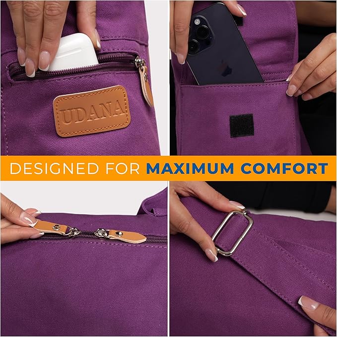 UDANA Yoga Mat Bag, Large – Fits Thick Mats, 3 Storage Pockets, Adjustable Strap