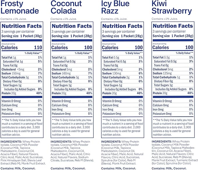 Oath Nutrition Clear Whey Isolate Protein Powder Variety Pack, 12 Pack