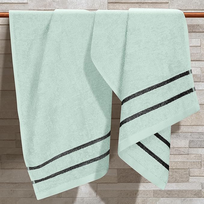 MyOwn Ultra Soft Cotton 6 -Piece Hand Towel Set 16x24 Inch, Ideal for use in Bathroom, Kitchen, Gym, Spa & General Cleaning, Compact & Lightweight Multi Purpose Hand Towels - Sea Green