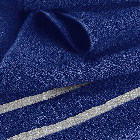 MyOwn Ultra Soft 4 Pack Oversized Bath Towel Set 27x54 inches, 100% Cotton Bath Towels, Highly Absorbant Compact Quickdry & Lightweight Towel, Ideal for Gym Travel Camp Pool - Navy Blue