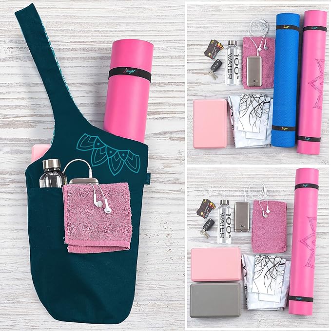 Yoga Mat Bag – Versatile Yoga Bag with Mat Straps & Storage Pockets, Holds Yoga & Pilates Mats, Lightweight & Durable