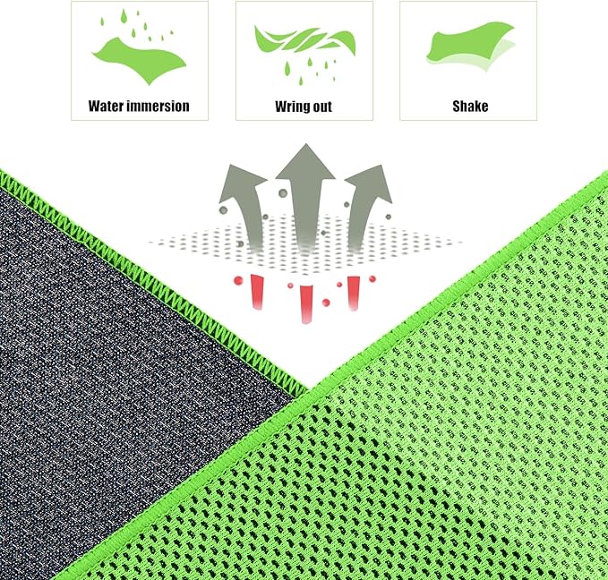 Biange Cooling Towels (40"x 12", Pack of 60) for Neck and Face, Cold Towel for Hot Weather, Sports, Workout, Fitness, Gym, Yoga, Golf, Pilates, Travel, Camping & More