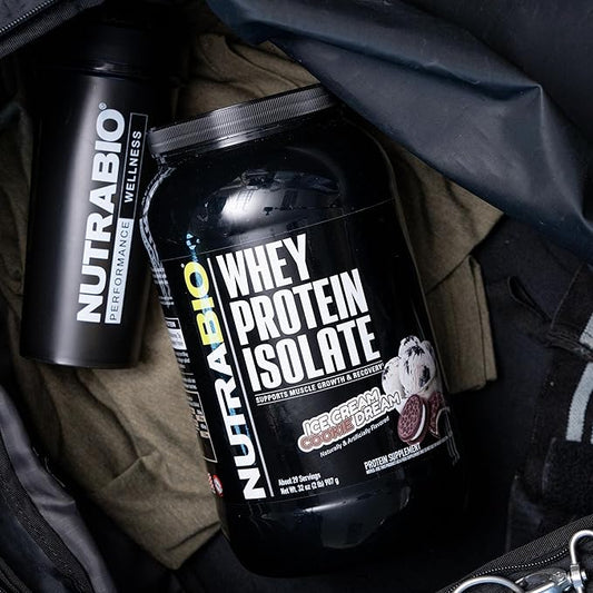 NutraBio 100% Whey Protein Isolate Protein Powder, 25g Protein with Complete Amino Acid Profile, Non-GMO, Soy & Gluten Free, Low Carb, Low Calorie Whey Protein Powder, Ice Cream Cookie Dream, 2 Lbs
