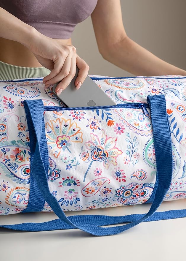 Maison d' Hermine Yoga Mat bag, Cylindrical bag for Woman&Men, yoga mat Bag &Adjustable shoulder straps Yoga Mat Carrier Bag with Drawstring Water Bottle Pocket and zipper pocket