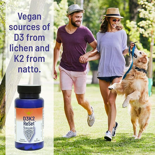 RnA ReSet D3K2 Reset – 4,000 IU Vitamin D3 & 100 mcg K2 Supplement (60 Capsules)