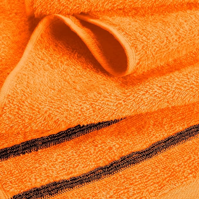 MyOwn Ultra Soft 4 Pack Oversized Bath Towel Set 27x54 inches, 100% Cotton Bath Towels, Highly Absorbant Compact Quickdry & Lightweight Towel, Ideal for Gym Travel Camp Pool - Orange