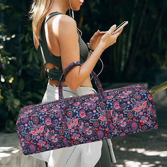 Boulder Bee | Yoga Mat Bag | Large Yoga Mat Carrier with Wet Pocket | Yoga Gifts | Gym Tote Bag for Women