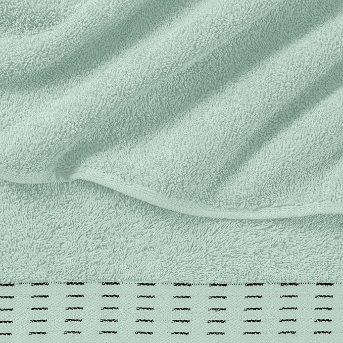 Ultra Soft 6 Pack Cotton Towel Set, Contains 2 Bath Towels 28x55 inch, 2 Hand Towels 16x24 inch & 2 Wash Coths 12x12 inch, Ideal Everyday use, Compact & Lightweight - Sea Green
