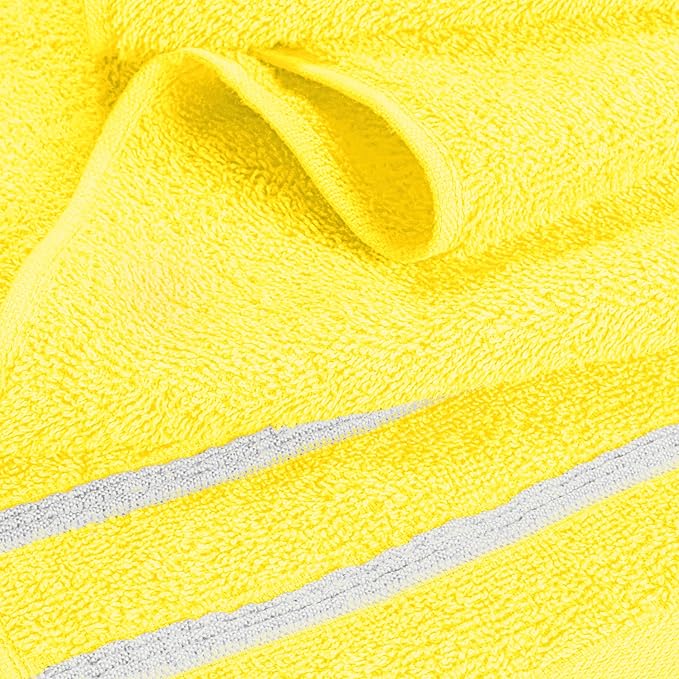 MyOwn Cotton 2 Pack Oversized Bath Towel Set 28x55 inches, Large Bath Towels, Ultra Absorbant Compact Quickdry & Lightweight Towel, Ideal for Gym Travel Camp Pool - Lime Yellow