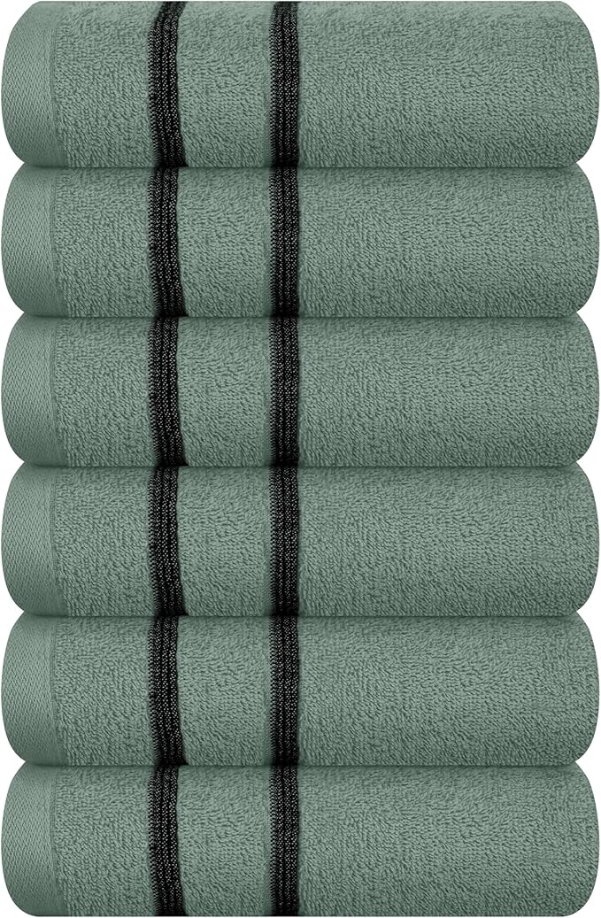 MyOwn Ultra Soft Cotton 6 -Piece Hand Towel Set 16x24 Inch, Ideal for use in Bathroom, Kitchen, Gym, Spa & General Cleaning, Compact & Lightweight Multi Purpose Hand Towels - Jade