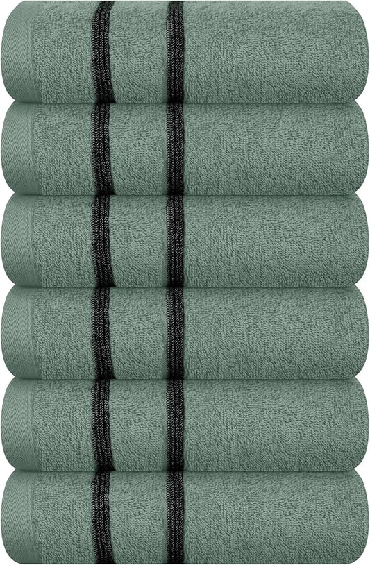 MyOwn Ultra Soft Cotton 6 -Piece Hand Towel Set 16x24 Inch, Ideal for use in Bathroom, Kitchen, Gym, Spa & General Cleaning, Compact & Lightweight Multi Purpose Hand Towels - Jade